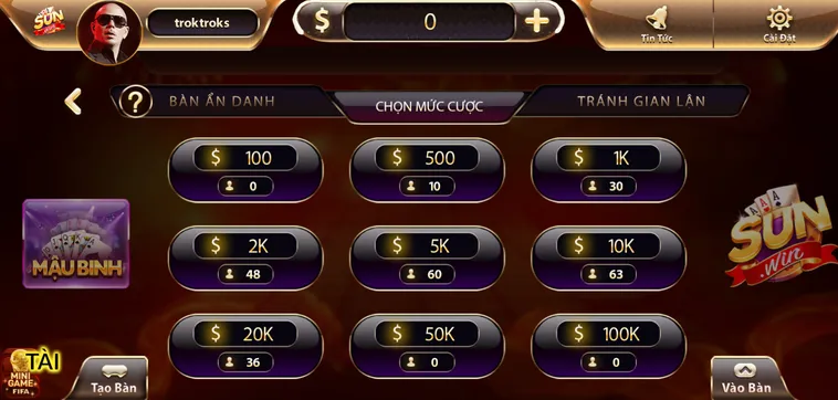 Mậu Binh Tại SunWin Sảnh Bài Trí Tuệ Đỉnh Cao Với Tỷ Lệ Trả Thưởng Cực Khủng