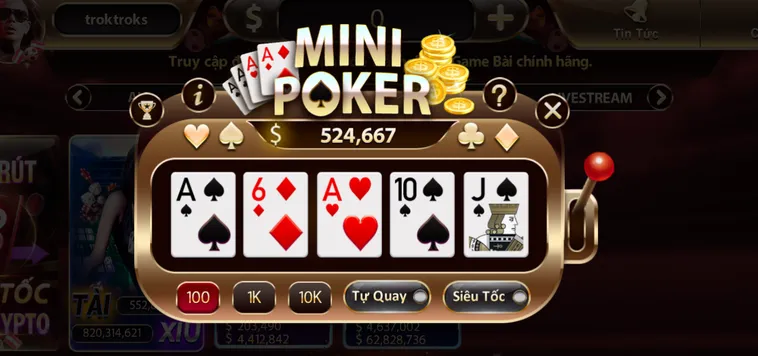 Minigame Mini Poker Tại SunWin Săn Hũ Thưởng Lớn Nhận Quà Khủng Uy Tín Nhất 2026