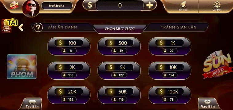 Phỏm Tại SunWin Trải Nghiệm Đẳng Cấp Casino Thượng Lưu Và Nhận Thưởng Cực Lớn